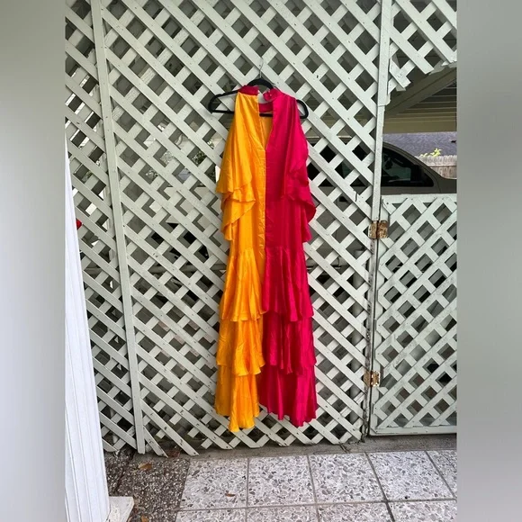 COPY - Anthropologie Pinnacle by Shruti Sancheti Mock-Neck Colorblock Ruffle …